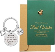 Brelok na Dzień Ojca prezent dla taty z grawerem w j. włoskim + kartka