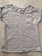 BLUZKA Damska T-shirt Perły PROMOD Szary r. 36 S