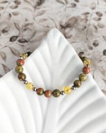 Bransoletka z kamieni naturalnych, jesienna biżuteria dla Raka, zapinana