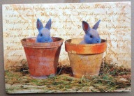 POCZTÓWKA - WIELKANOC - KRÓLICZKI, karnet