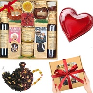 PREZENT DLA BABCI I DZIADKA ZESTAW KRAFTOWY Z HERBATĄ, MIODEM I PRZETWORAMI