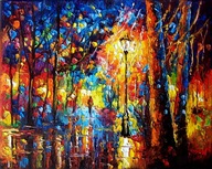 Bogusław Potera obraz olejny płótno ALEJA STARYCH DRZEW