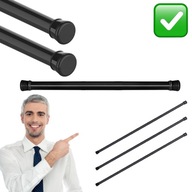 DRĄŻEK ROZPOROWY PRYSZNICOWY KARNISZ TELESKOPOWY UBRANIA 110x200 cm CZARNY