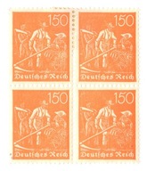 NIEMCY , Schnitter 150pf, 1922, Mi 189, Blok 4x