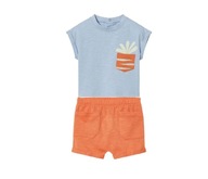 LUPILU niemowlęcy KOMPLET spodenki t-shirt BAWEŁNA ORGANICZNA 62/68 NOWY