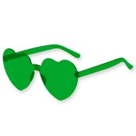 Okulary Zielone w Kształcie SERCA Przeciwsłoneczne Prezent Fotobudka SERCE