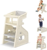 Konwertowalne Krzeselko Dla Maluchow 3 w 1 Zdejmowana Taca Taboret Kuchnia