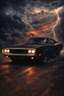 Plakat Motoryzacyjny Dodge Charger 1970 A4 (21 x 29,7 cm) Dekoracja Ścienna