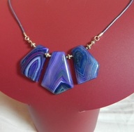 Kolia, efektowny naszyjnik z fioletowymi agatami