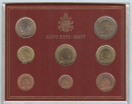 WATYKAN - Zestaw monet - 1 Cent - 2 Euro 2004 - Jan Pawel II - UNC