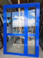 DRZWI Zewnętrzne Aluminiowe Dwuskrzydłowe Wejściowe 162x230cm Niebieskie