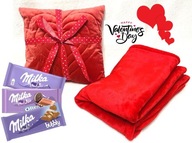 Prezent na Walentynki MIŁY KOC PODUSZKA DLA KOBIET