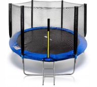 TRAMPOLINA OGRODOWA 252CM 8FT SIATKA DRABINKA 150KG