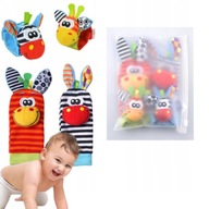 4X SKARPETKI 3D OPASKINA NA RĄCZKI I NOŻKI Z GRZECHOTKĄ DLA TWOJEGO DZIECKA