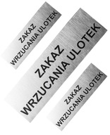 Tabliczka ZAKAZ ULOTEK Na Skrzynkę Listy Srebrna Grawer Laminat Grawerski