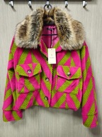 Płaszczyk zielono-różowy Uni (M/L/XL) Flora Italy wełna !!!