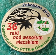36 RAJD POD WESOŁYM PLECAKIEM ZAKOPANE 2013 ODDZIAŁ KOLEJOWY PTTK GLIWICE