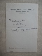 WARSZAWA przedwojenna RECEPTA APTEKA