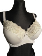 Biały klasyczny biustonosz stanik z koronką 105D