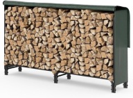 Stojak na drewno metalowy regał 200cm + plandeka drzewo kominkowe opałowe