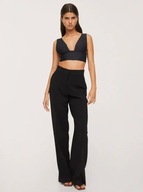 M A N G O top braletka dekolt serek plunge czarny seksowny quiet luxury y2k