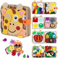 KSIĄŻECZKA SENSORYCZNA MONTESSORI KSIĄŻKA FILCOWA EDUKACYJNA 3D ZWIERZĘTA