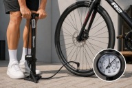 Pompka Rowerowa Ręczna Stacjonarna Podłogowa Do Piłek Materaca Adaptery 3w1