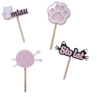 Zestaw topperów na tort- KOTKI