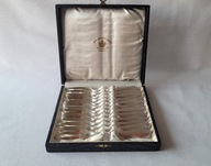 12 posrebrzanych widelczyków deserowych w pudełku Walter & Breuker 1930