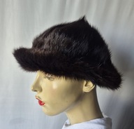 Czapka,kapelusz, futro naturalne norka 56/57