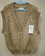 Kamizelka dzianina cynamon włochata r. Uni Italy !!!