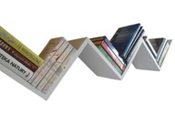 WIELKA PÓŁKA WISZĄCA NA KSIĄŻKI DO SALONU. SOLIDNA ŚCIENNA BIAŁA. 120CM