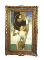 Pocztówka - Franz von Stuck, Amor i strzały / serce