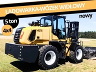 Ładowarka przegłubowa terenowa 4x4 Wózek widłowy- 5 ton - 5 m widły, łyżka