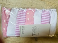 Majtki dla dziewczynki Dunnes Stores 4-5 lat 100% bawełna 7 par kropki