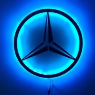 Logo Mercedes LAMPKA LED Obraz Drewniany Dekoracja Ścienna Motoryzacja 40cm