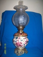 PROMOCJA--[@cj] WIEDEN-Majolikowa Lampa Naftowa XIXw