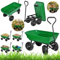 WÓZEK OGRODOWY TRANSPORTOWY DO OGRODU WYWROTKA TACZKA DUŻA PRZYCZEPKA MOCNA