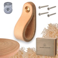 UCHWYT UCHWYTY SKÓRZANY SKÓRZANE MEBLOWE GAŁKA 2,5CM SZEROKI LEATHER 96MM