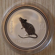 ROK MYSZY, SZCZURA - 1 $ DOLAR 2007 AUSTRALIA, 1 OZ 999, LUNAR I 1