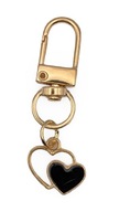 Brelok do kluczy dla kobiet serce w sercu czarne do torebki kosmetyczki