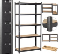 REGAŁ MAGAZYNOWY METALOWY DREWNIANY GARAŻ 180X90X40 175KG BEZ ŚRUB 5 PÓŁKI