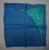 Jedwabna ręcznie malowana chustka do torebki 28x27cm