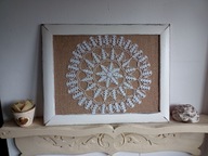 OBRAZ SHABBY RETRO JUTA KORONKA