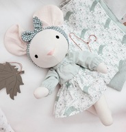 Lalka przytulanka szmacianka rękodzieło 38 cm Myszka prezent urodziny