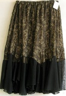 Spódnica czarna w kliny i tiulowe falbany b szeroki dół 48/56