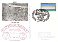 GRAF ZEPPELIN NAD NOWYM JORKIEM -karta ozdobna -stemple obieg 1978 rok