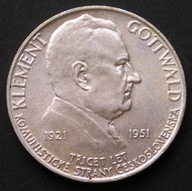 Czechosłowacja 100 koron 1951 - Klement Gottwald - srebro - stan 2