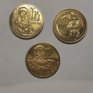 2 zł Jan Łaski 1999, Nato 1999, Jan III Sobieski 2001 zestaw monet