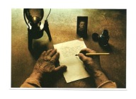 Pocztówka - Jan Saudek, List do syna / nad listem